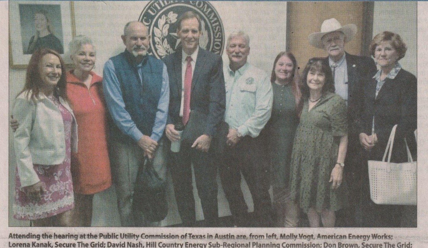 Ratepayers and coalition members at the Public Utility Commission of Texas hearing in Austin